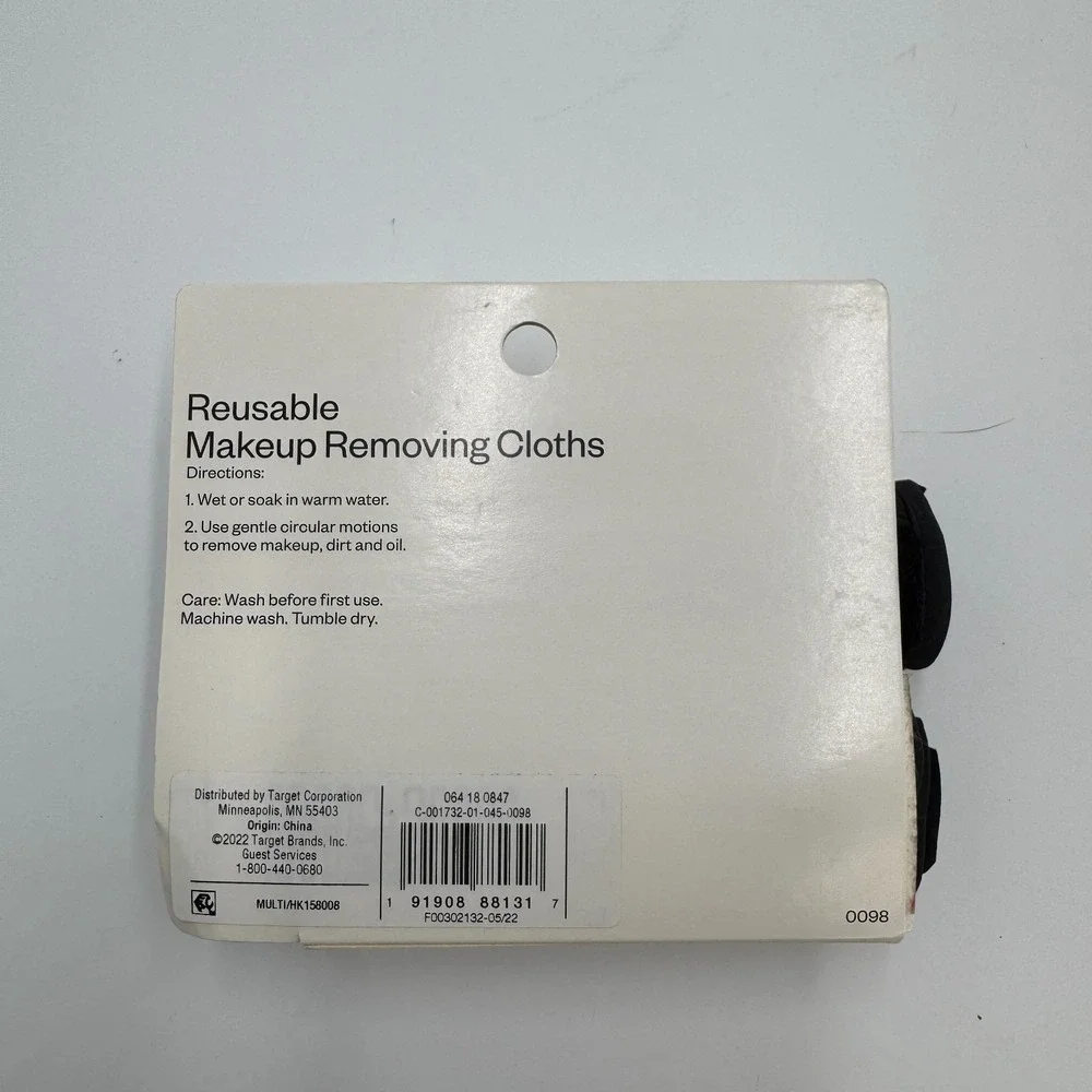 Room Essentials 2pk Makeup Washcloths Dark Gray NEW